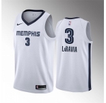 Men's Memphis Grizzlies #3 Jake LaRavia 75th Anniversary Statement Edition White Stitched Basketball Jersey