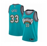 Men's Memphis Grizzlies #33 Marc Gasol Authentic Green Hardwood Classic Basketball Jersey