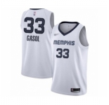 Men's Memphis Grizzlies #33 Marc Gasol Authentic White Finished Basketball Jersey - Association Edition