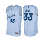 Men's Memphis Grizzlies #33 Marc Gasol Light Blue 2016 Christmas Day NBA Swingman Jersey