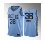 Men's Memphis Grizzlies #36 Marcus Smart Blue 2023 Draft Statement Edition Stitched Basketball Jersey