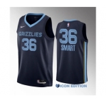Men's Memphis Grizzlies #36 Marcus Smart Navy 2023 Draft Icon Edition Stitched Basketball Jersey