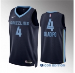 Men's Memphis Grizzlies #4 Victor Oladipo Navy Icon Edition Stitched Jersey