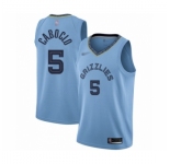 Men's Memphis Grizzlies #5 Bruno Caboclo Authentic Blue Finished Basketball Jersey Statement Edition