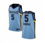 Men's Memphis Grizzlies #5 Bruno Caboclo Authentic Light Blue Basketball Jersey Statement Edition