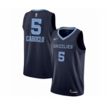 Men's Memphis Grizzlies #5 Bruno Caboclo Authentic Navy Blue Finished Basketball Jersey - Icon Edition