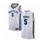 Men's Memphis Grizzlies #5 Bruno Caboclo Authentic White Basketball Jersey - Association Edition