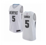 Men's Memphis Grizzlies #5 Bruno Caboclo Authentic White Basketball Jersey - City Edition