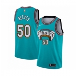 Men's Memphis Grizzlies #50 Bryant Reeves Authentic Green Hardwood Classic Basketball Jersey