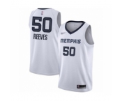 Men's Memphis Grizzlies #50 Bryant Reeves Authentic White Finished Basketball Jersey - Association Edition