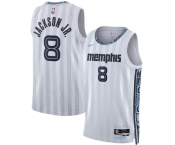 Men's Memphis Grizzlies #8 Jaren Jackson Jr. Gray 2025-26 City Edition Swingman Stitched Jersey