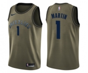 Men's Nike Memphis Grizzlies #1 Jarell Martin Swingman Green Salute to Service NBA Jersey