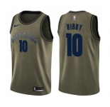Men's Nike Memphis Grizzlies #10 Mike Bibby Swingman Green Salute to Service NBA Jersey