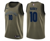 Men's Nike Memphis Grizzlies #10 Mike Bibby Swingman Green Salute to Service NBA Jersey
