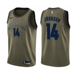 Men's Nike Memphis Grizzlies #14 Brice Johnson Swingman Green Salute to Service NBA Jersey