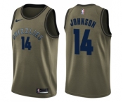 Men's Nike Memphis Grizzlies #14 Brice Johnson Swingman Green Salute to Service NBA Jersey