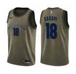 Men's Nike Memphis Grizzlies #18 Omri Casspi Swingman Green Salute to Service NBA Jersey