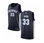 Men's Nike Memphis Grizzlies #33 Marc Gasol Swingman Navy Blue Road NBA Jersey - Icon Edition