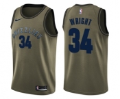 Men's Nike Memphis Grizzlies #34 Brandan Wright Swingman Green Salute to Service NBA Jersey