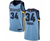 Men's Nike Memphis Grizzlies #34 Brandan Wright Swingman Light Blue NBA Jersey Statement Edition