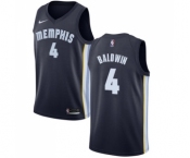 Men's Nike Memphis Grizzlies #4 Wade Baldwin Swingman Navy Blue Road NBA Jersey - Icon Edition
