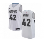 Men's Nike Memphis Grizzlies #42 Lorenzen Wright Authentic White NBA Jersey - City Edition