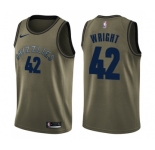 Men's Nike Memphis Grizzlies #42 Lorenzen Wright Swingman Green Salute to Service NBA Jersey