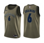 Men's Nike Memphis Grizzlies #6 Mario Chalmers Swingman Green Salute to Service NBA Jersey