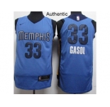 Nike Memphis Grizzlies #33 Marc Gasol Light Blue NBA Authentic Statement Edition Jersey