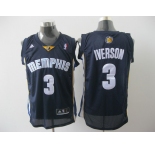 nba memphis grizzlies #3 iverson blue[2011 swingman revolution 30]