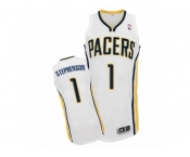 Men Adidas Indiana Pacers #1 Lance Stephenson Authentic White Home NBA Jersey