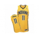 Men Adidas Indiana Pacers #11 Domantas Sabonis Authentic Gold Alternate NBA Jersey