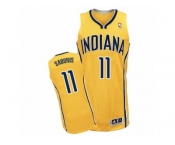 Men Adidas Indiana Pacers #11 Domantas Sabonis Authentic Gold Alternate NBA Jersey