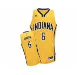 Men Adidas Indiana Pacers #6 Cory Joseph Swingman Gold Alternate NBA Jersey