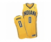 Men's Adidas Indiana Pacers #0 Aaron Brooks Authentic Gold Alternate NBA Jersey