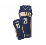 Men's Adidas Indiana Pacers #21 Thaddeus Young Authentic Navy Blue Road NBA Jersey