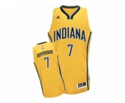 Men's Adidas Indiana Pacers #7 Al Jefferson Swingman Gold Alternate NBA Jersey