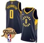 Men's Indiana Pacers #0 Tyrese Haliburton Navy 2025 Finals Icon Edition Stitched Basketball Jersey