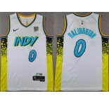 Men's Indiana Pacers #0 Tyrese Haliburton White 2024-25 City Edition Stitched Basketball Jersey