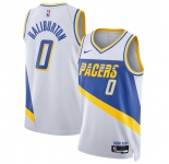 Men's Indiana Pacers #0 Tyrese Haliburton White 2025-26 City Edition Stitched Basketball Jersey