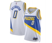 Men's Indiana Pacers #0 Tyrese Haliburton White 2025-26 City Edition Stitched Basketball Jersey