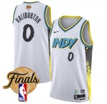 Men's Indiana Pacers #0 Tyrese Haliburton White 2025 Finals City Edition Stitched Basketball Jersey