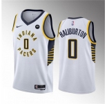 Men's Indiana Pacers #0 Tyrese Haliburton White Association Edition Stitched Basketball Jersey