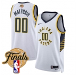 Men's Indiana Pacers #00 Bennedict Mathurin White 2025 Finals Association Edition Stitched Basketball Jersey