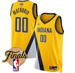 Men's Indiana Pacers #00 Bennedict Mathurin Yellow 2025 Finals Statement Edition Stitched Basketball Jersey