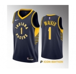 Men's Indiana Pacers #1 Jarace Walker Navy 2023 Draft Icon Edition Stitched Basketball Jersey