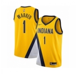 Men's Indiana Pacers #1 T.J. Warren Authentic Gold Finished Basketball Jersey - Statement Edition