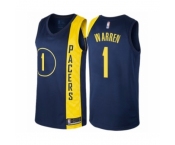 Men's Indiana Pacers #1 T.J. Warren Authentic Navy Blue Basketball Jersey - City Edition