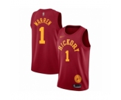 Men's Indiana Pacers #1 T.J. Warren Authentic Red Hardwood Classics Basketball Jersey