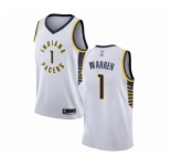 Men's Indiana Pacers #1 T.J. Warren Authentic White Basketball Jersey - Association Edition